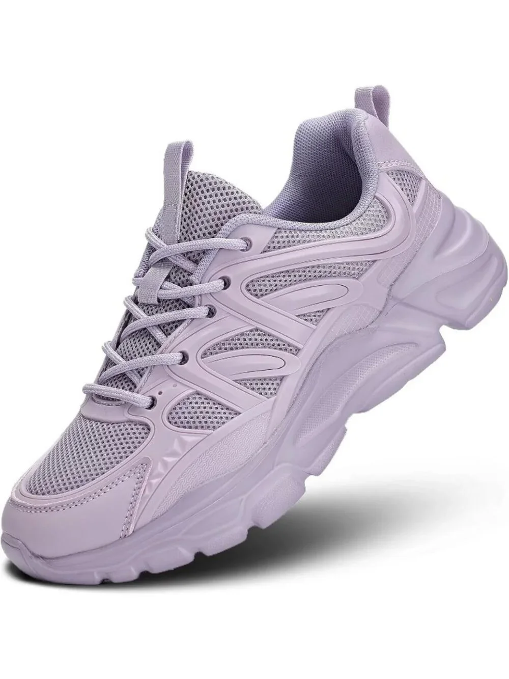 Women's Purple Ladies Walking Comfor Breathable Soft Sole Tennis Sneaker Shoes